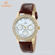 Montre multifonctions avec cristaux dorés pour femmes Gold-Tone 71272